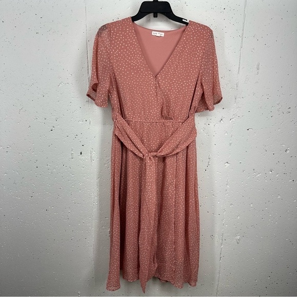 By the River size Medium Pink Polka Dot Dress - Picture 5 of 16